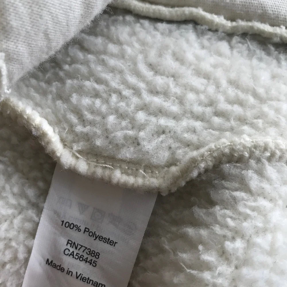J Crew Ivory Crop Half Zip Polartec Fleece Pullover Sweater